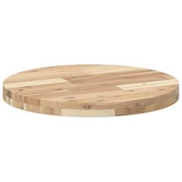 Berkfield Home Table Top Round √ò50x4 cm Solid Wood Acacia in Brown - Size: 50x4 cm - thumbnail 5