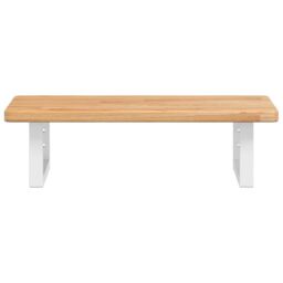 Berkfield Home Basin Shelf Wall Mounted Steel & Solid Wood Oak in Brown - thumbnail 4