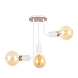 Netlighting Megan Multi Arm Semi Flush Ceiling Light Wood White 25cm 3x E27