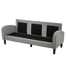 Merax 166cm L-Shaped Cotton-Linen Corner Sofa with Reversible Chaise Lounge in Light Grey - thumbnail 9