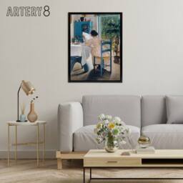 "Artery8 Laurits Andersen Ring Sigrid At Breakfast Framed Canvas Wall Art Print - Size: W12"" x H16""" - thumbnail 3
