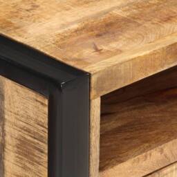 Berkfield Home Bedside Cabinet 40x35x55 cm Solid Mango Wood in Brown - Size: 40 x 35 x 55 cm - thumbnail 5