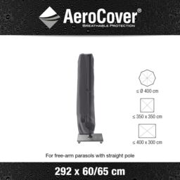 Ruma AeroCover Free Arm Parasol Waterproof Cover W65xD65xH292cm in Dark Grey - Size: 1 Pack - thumbnail 5