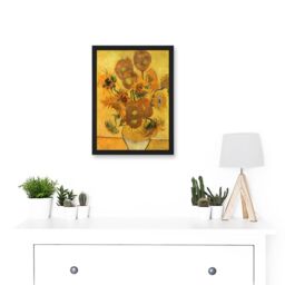 Artery8 Painting Van Gogh Still Life Vase Fifteen Sunflowers A4 Artwork Framed Wall Art Print in Black - thumbnail 2