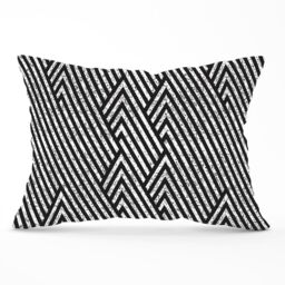 Warren Reed - Designer Oblique Black Grunge Pattern Cushions - Size: 60 cm x 60 cm - thumbnail 1