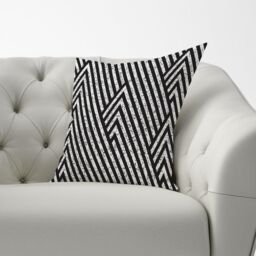 Warren Reed - Designer Oblique Black Grunge Pattern Cushions - Size: 60 cm x 60 cm - thumbnail 3