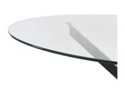 Vente-unique Round Dining Table for 6 Cm Tempered Glass & Black Metal - Clear - thumbnail 8