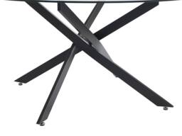 Vente-unique Round Dining Table for 6 Cm Tempered Glass & Black Metal - Clear - thumbnail 7