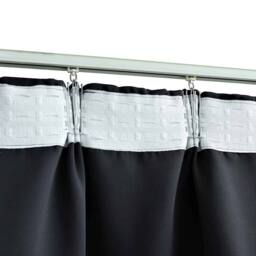 Berkfield Home Elegant Blackout Curtains with Hooks 2 pcs Black 140x225 cm - thumbnail 1