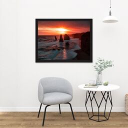 "Artery8 Wall Art Print Holthausen Twelve Apostles Sunset Australia Large Framed Wall Décor Art in White - Size: W18"" x H24""" - thumbnail 2