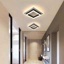COMELY LED Ceiling Light, 30W Square Acrylic Living Room Ceiling Lights in Black - thumbnail 5