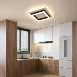 COMELY LED Ceiling Light, 30W Square Acrylic Living Room Ceiling Lights in Black - thumbnail 6