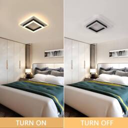 COMELY LED Ceiling Light, 30W Square Acrylic Living Room Ceiling Lights in Black - thumbnail 8