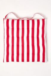 Homescapes 4 Pack Seat Pads Cotton Red Striped Indoor Outdoor Garden Cushion, 40cm - Size: 40 cm x 40 cm - thumbnail 4