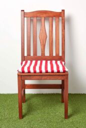 Homescapes 4 Pack Seat Pads Cotton Red Striped Indoor Outdoor Garden Cushion, 40cm - Size: 40 cm x 40 cm - thumbnail 8