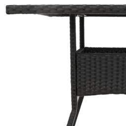 Berkfield Home Garden Table with Acacia Wood Top Black 80x80x75 cm Poly Rattan - Size: 80 x 80 x 75 cm - thumbnail 9