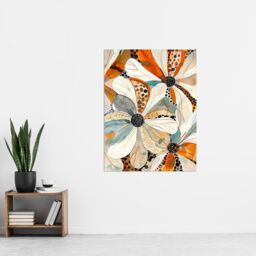 "Artery8 Abstract Floral Painting Wildflowers Animal Print Wall Art Print in Orange - Size: W12"" x H16""" - thumbnail 4