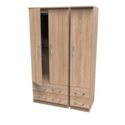 Ready Assembled 2 U Hampshire Triple 2 Drawer + Drawer Wardrobe (Ready Assembled) in Light Oak - thumbnail 5