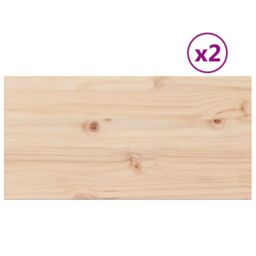 Berkfield Home Table Tops 2 pcs 70x35x2.5 cm Rectangular Solid Wood Pine in Brown - thumbnail 2