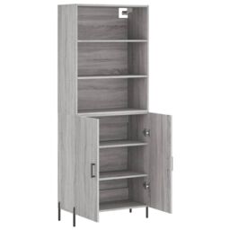 Berkfield Home Highboard Grey Sonoma 69.5x34x180 cm Engineered Wood - thumbnail 4