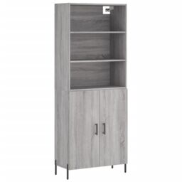Berkfield Home Highboard Grey Sonoma 69.5x34x180 cm Engineered Wood - thumbnail 2