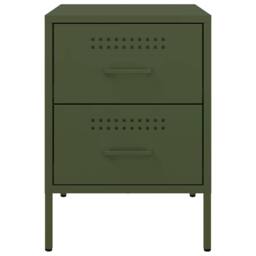 Berkfield Home Durable Bedside Cabinets 2 pcs Olive Green 36x39x50.5 cm Steel - thumbnail 6