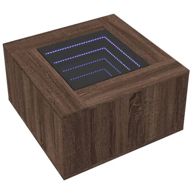 Berkfield Home Decorative Coffee Table with LED Brown Oak 60x60x40 cm Engineered Wood - Size: 60 x 60 x 40 cm - image 1