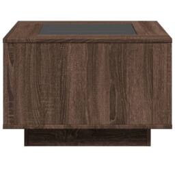 Berkfield Home Decorative Coffee Table with LED Brown Oak 60x60x40 cm Engineered Wood - Size: 60 x 60 x 40 cm - thumbnail 7