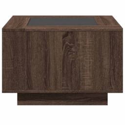 Berkfield Home Decorative Coffee Table with LED Brown Oak 60x60x40 cm Engineered Wood - Size: 60 x 60 x 40 cm - thumbnail 6