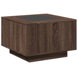 Berkfield Home Decorative Coffee Table with LED Brown Oak 60x60x40 cm Engineered Wood - Size: 60 x 60 x 40 cm - thumbnail 8