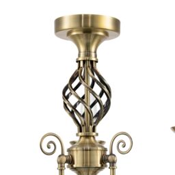 Happy Homewares Traditional Classic Chandelier Semi Flush Ceiling Light with Twisted Knot in Metallic Gold - thumbnail 3