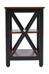 Living and Home Two Layer Vintage Wooden Square Side Table in Brown - thumbnail 4