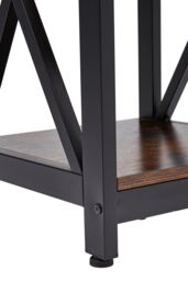 Living and Home Two Layer Vintage Wooden Square Side Table in Brown - thumbnail 6