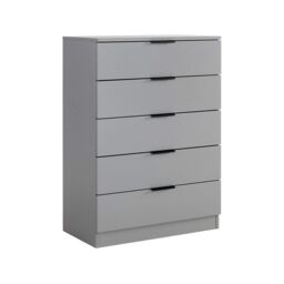 Home Source Phoenix Chest of Drawers Storage 5 Drawer Bedroom Organiser Bedside in Grey - thumbnail 7