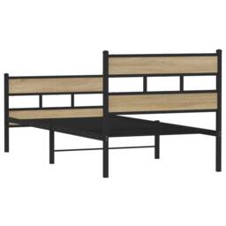 Berkfield Home Metal Bed Frame without Mattress Sonoma Oak 90x190 cm Single in Brown - thumbnail 6