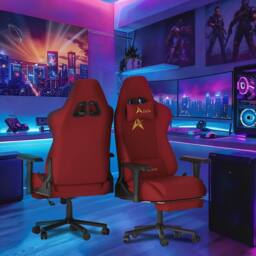 Alivio Ergonomic Velvet Gaming Chair with Lumbar Headrest Support in Red - thumbnail 2