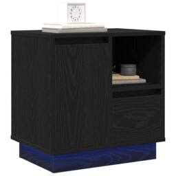 Berkfield Home Bedside Cabinets with LED 2 pcs Black Oak 50x34, 5x50 cm - thumbnail 3