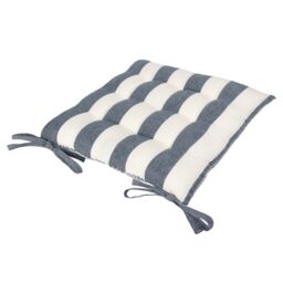 Yard Hayle Striped 100% Cotton Seat Pads - 2 Pack in Navy - Size: 40 cm x 40 cm - thumbnail 5
