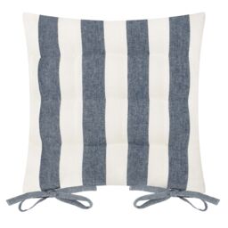 Yard Hayle Striped 100% Cotton Seat Pads - 2 Pack in Navy - Size: 40 cm x 40 cm - thumbnail 3