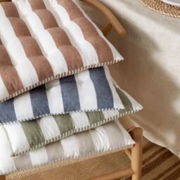 Yard Hayle Striped 100% Cotton Seat Pads - 2 Pack in Navy - Size: 40 cm x 40 cm - thumbnail 6