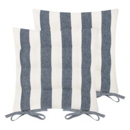 Yard Hayle Striped 100% Cotton Seat Pads - 2 Pack in Navy - Size: 40 cm x 40 cm - thumbnail 2