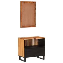 Berkfield Home 2 Piece Bathroom Furniture Set Solid Wood Acacia in Brown - thumbnail 4