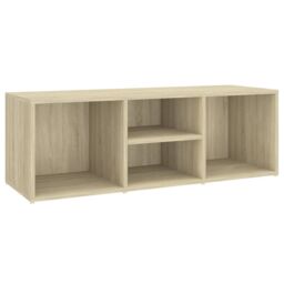 Berkfield Home Shoe Storage Bench Sonoma Oak 105x35x35 cm Engineered Wood in Brown - Size: 105 x 35 x 35 cm - thumbnail 2