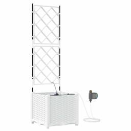 Berkfield Home Garden Planters with Water Irrigation System White - thumbnail 3