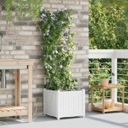 Berkfield Home Garden Planters with Water Irrigation System White - thumbnail 2