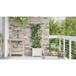 Berkfield Home Garden Planters with Water Irrigation System White - thumbnail 4