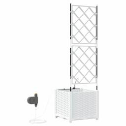 Berkfield Home Garden Planters with Water Irrigation System White - thumbnail 8