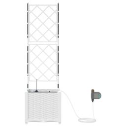 Berkfield Home Garden Planters with Water Irrigation System White - thumbnail 6