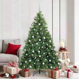 Berkfield Home Artificial Christmas Tree with 300 LEDs Green 180 cm PE & PVC - thumbnail 1