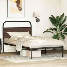 Berkfield Home Bed Frame Without Mattress 100x200 cm Brown Oak Engineered Wood - thumbnail 4